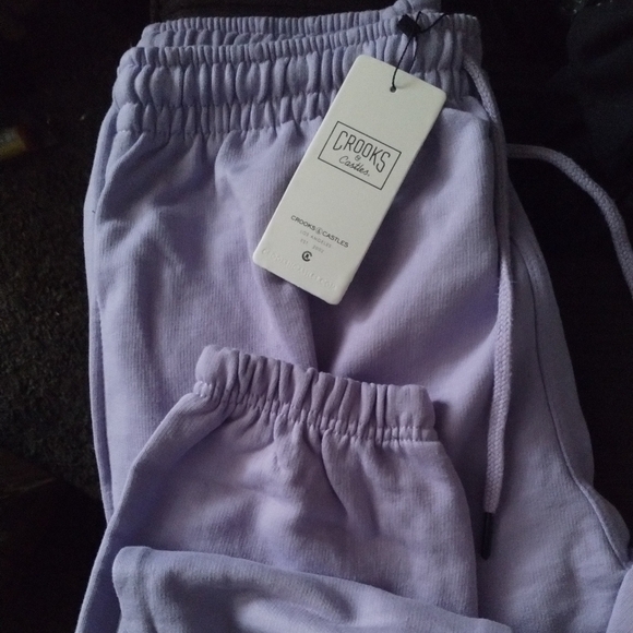 🔥 NWT Crooks & Castles Light Purple Jogger pants-Unisex Men M - Picture 2 of 2